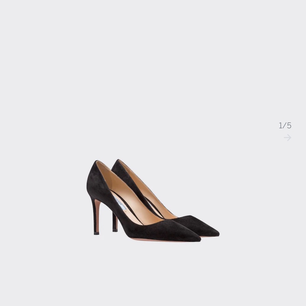 Nearly new Black Suede PRADA pumps - Picture 2 of 13
